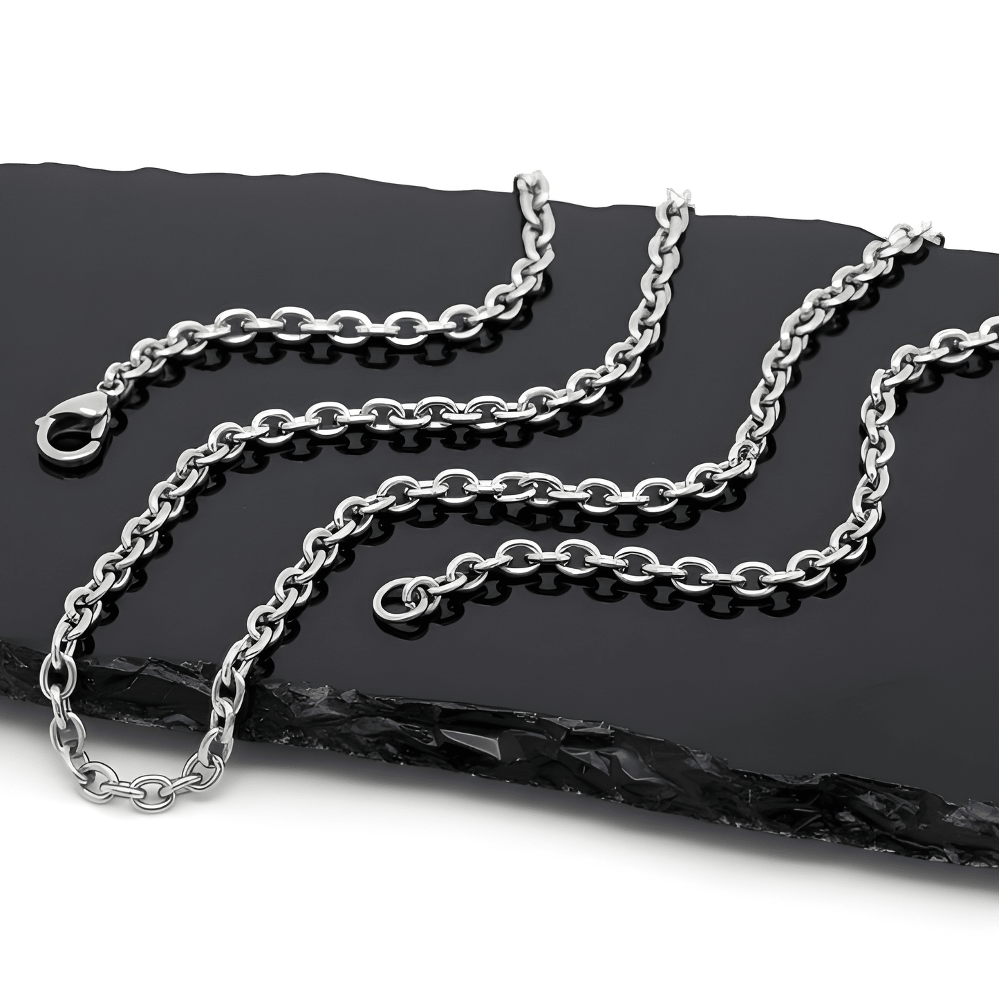 Stainless Steel Unisex Durable Everyday Cable Chain Necklace 3.1MM 16-36 Inch Lengths
