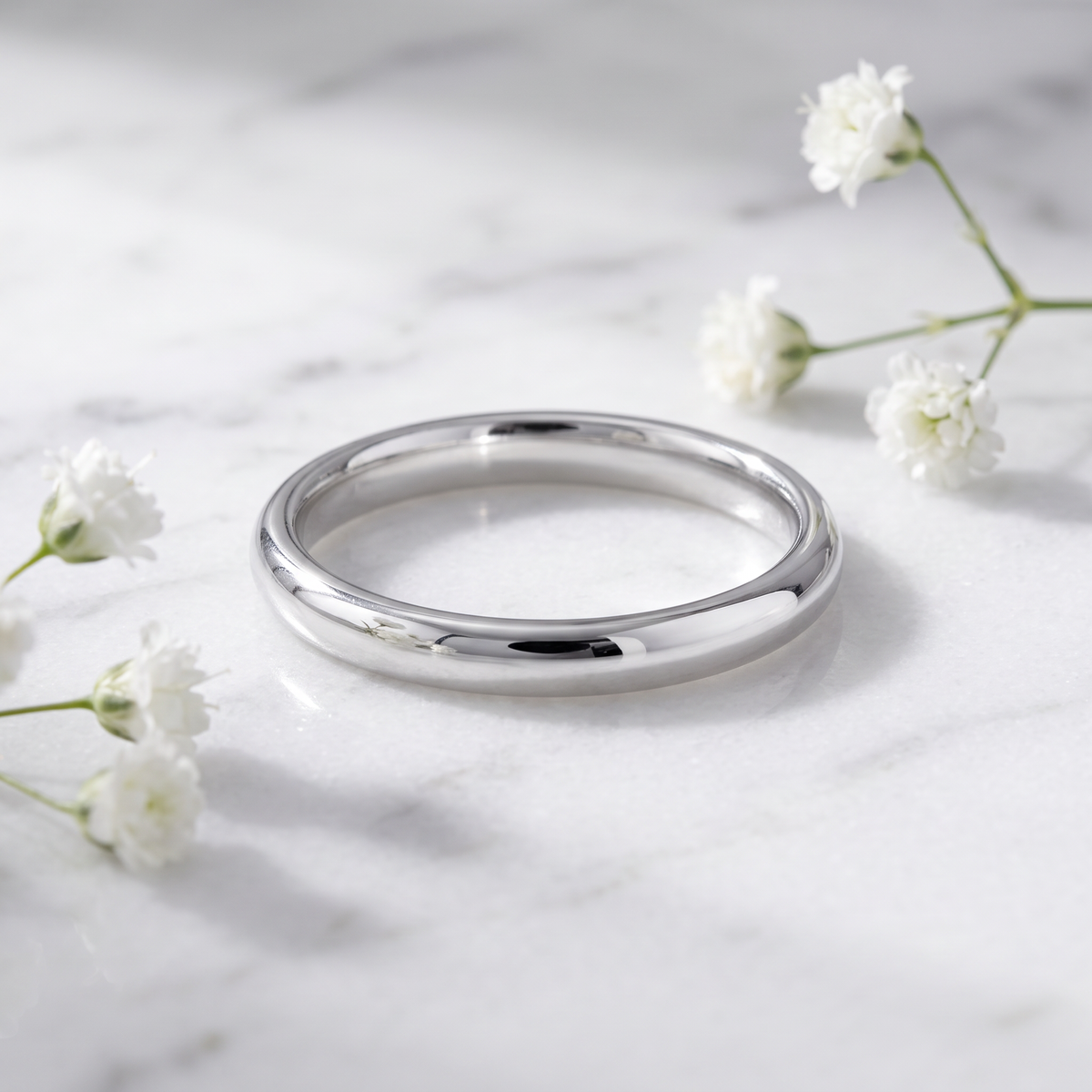 Sterling Silver 2mm Classic Dome Wedding Band Ring, Unisex life1