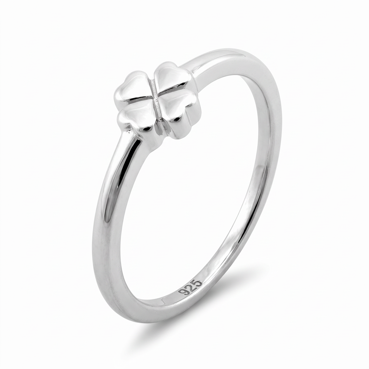 Sterling Silver Four Heart Clover Promise Ring for Women
