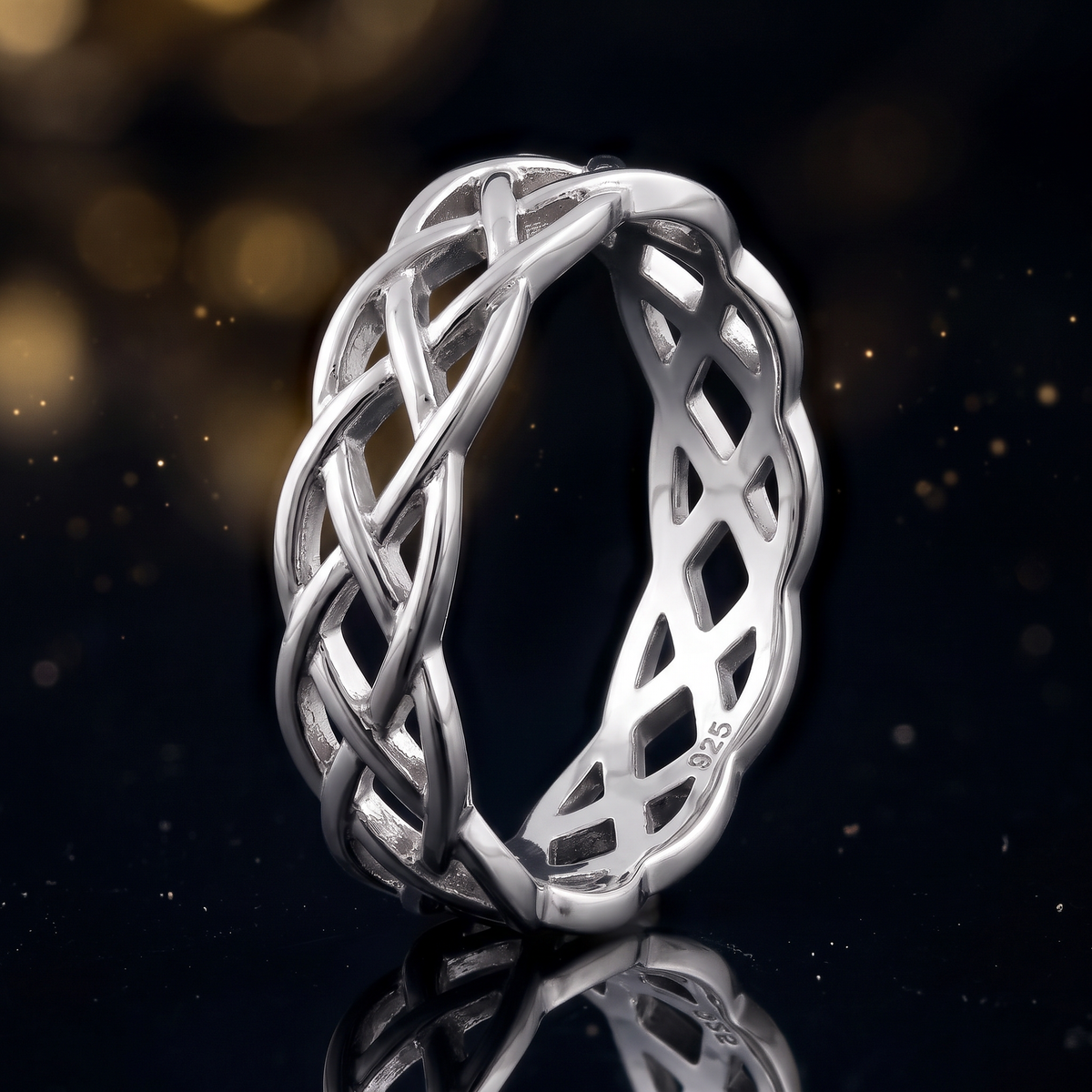 Sterling Silver 4.5mm Celtic Braided Weave Eternity Band Ring, Unisex life4