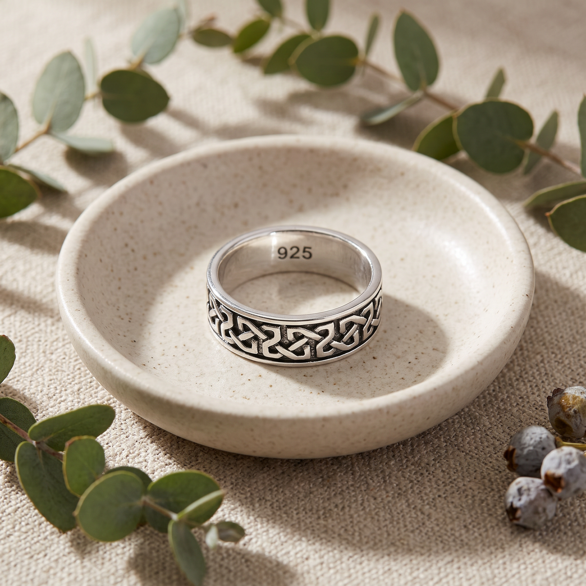 Sterling Silver 5.5mm Celtic Knot Wedding Band Ring, Unisex life2