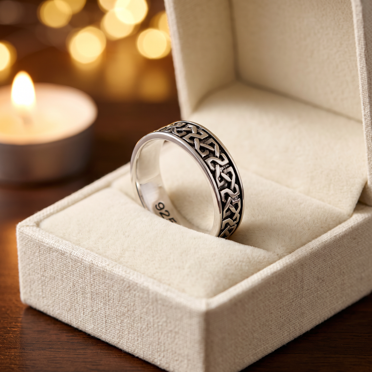 Sterling Silver 5.5mm Celtic Knot Wedding Band Ring, Unisex life3