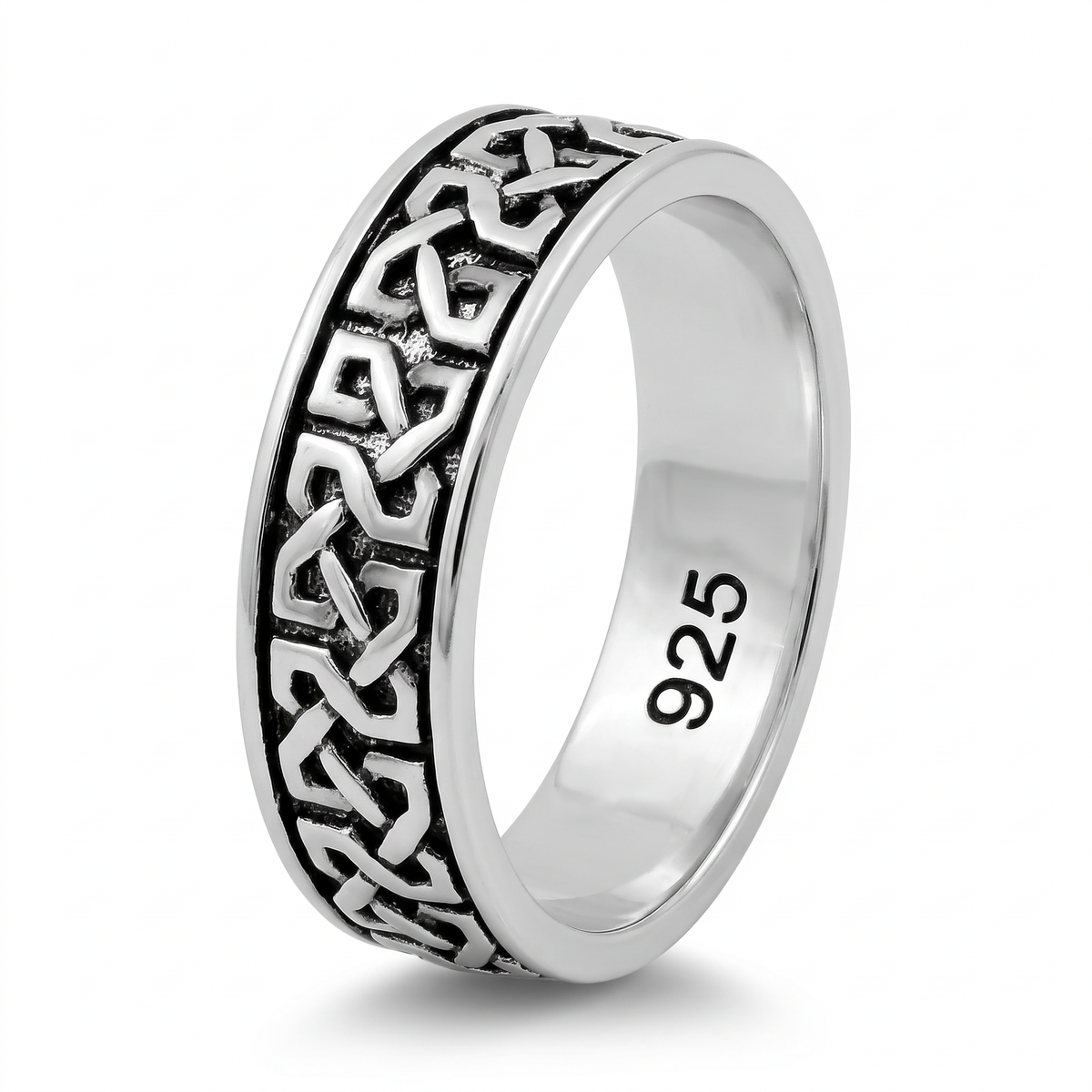 Sterling Silver 5.5mm Celtic Knot Wedding Band Ring, Unisex