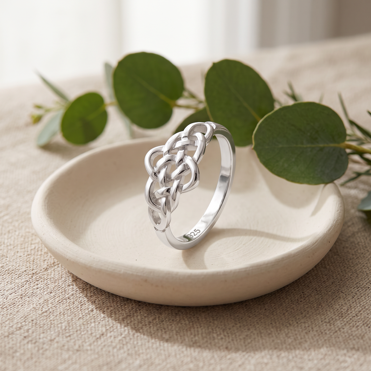 Sterling Silver Dainty Celtic Love Knot Ring for Women life2