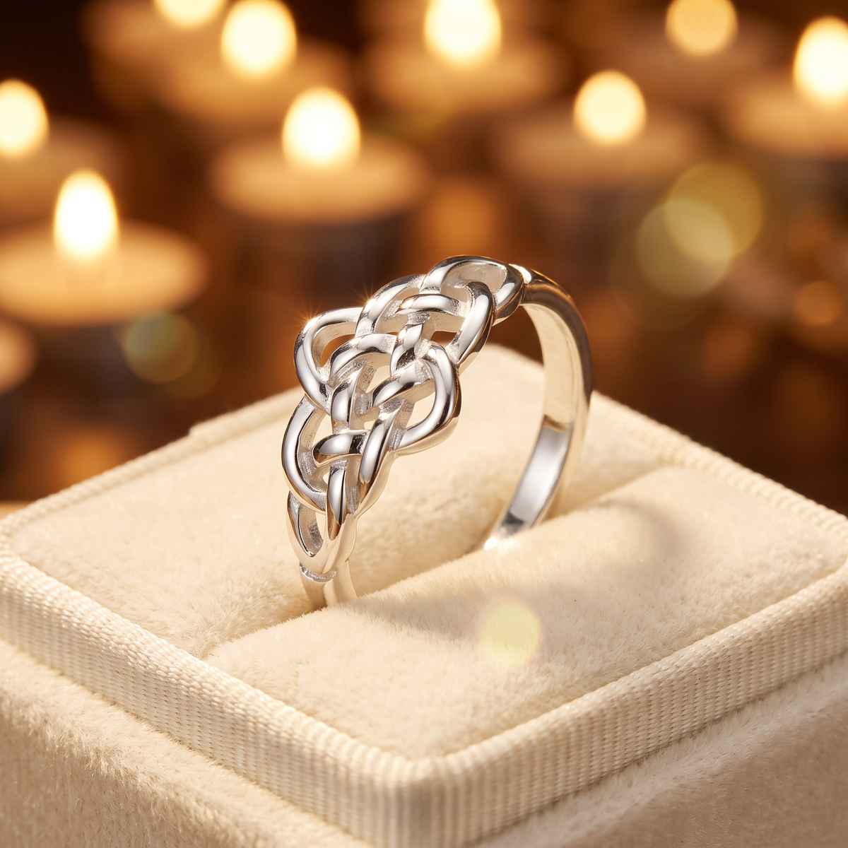 Sterling Silver Dainty Celtic Love Knot Ring for Women life3