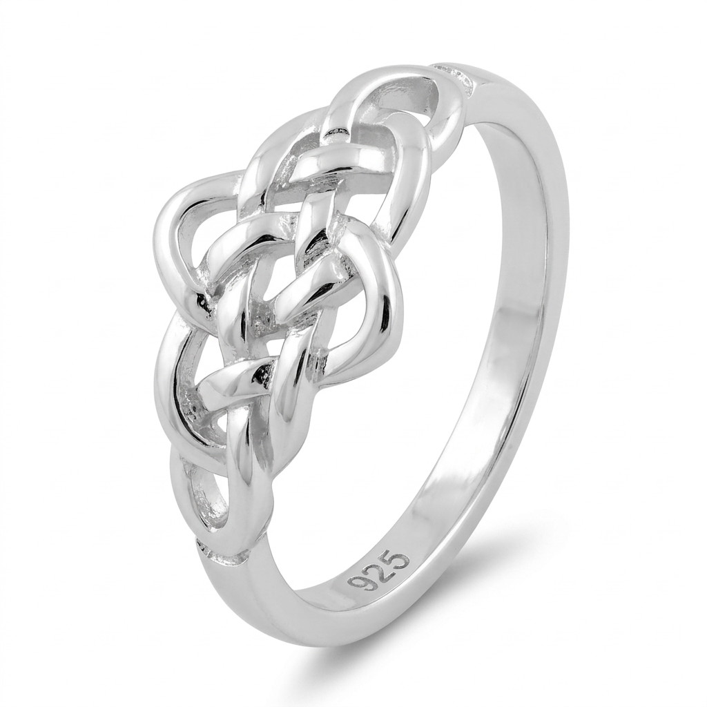 Sterling Silver Dainty Celtic Love Knot Ring for Women
