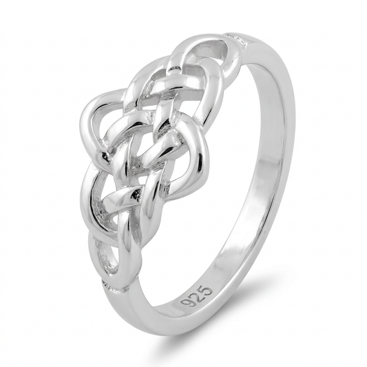 Sterling Silver Dainty Celtic Love Knot Ring for Women