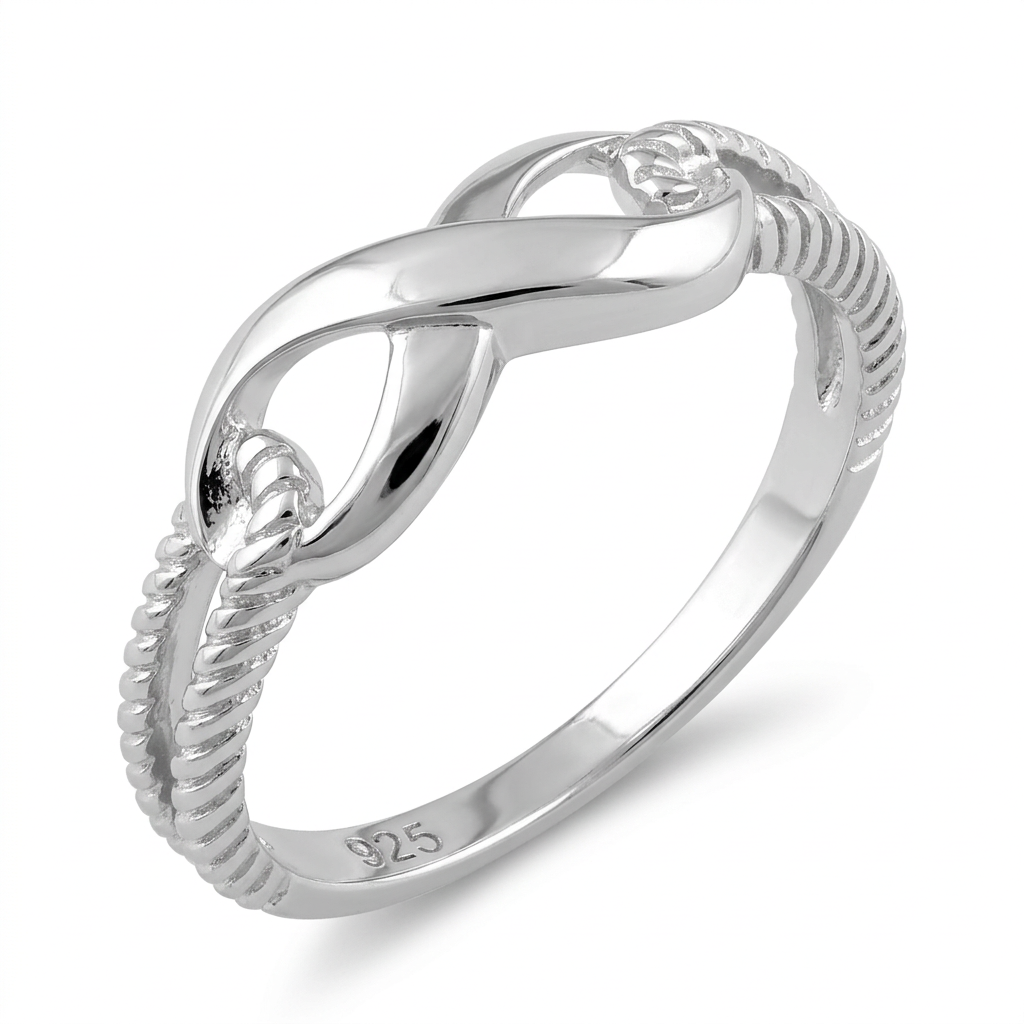 Sterling Silver 2.5mm Infinity Knot Promise Ring for Women
