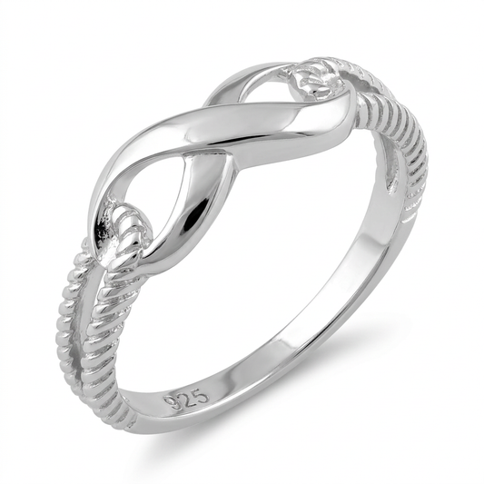 Sterling Silver 2.5mm Infinity Knot Promise Ring for Women