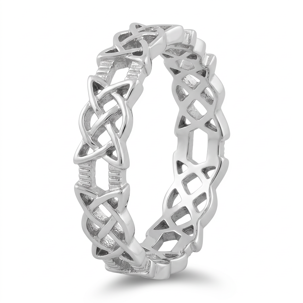 Sterling Silver 4.7mm Celtic Knot Eternity Band Ring for Women