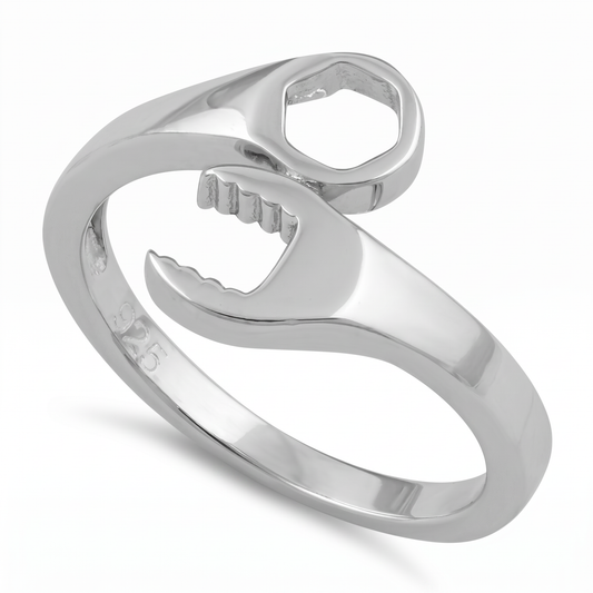 Sterling Silver Wrench Tool Ring, Unisex