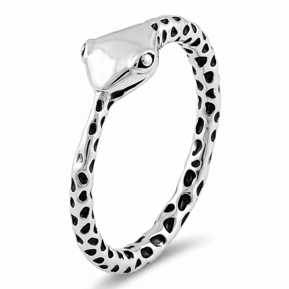 Sterling Silver Textured Snake Wrap Ring for Women