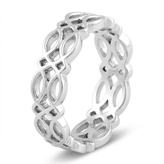 Sterling Silver 5.8mm Celtic Knot Eternity Band Ring for Women