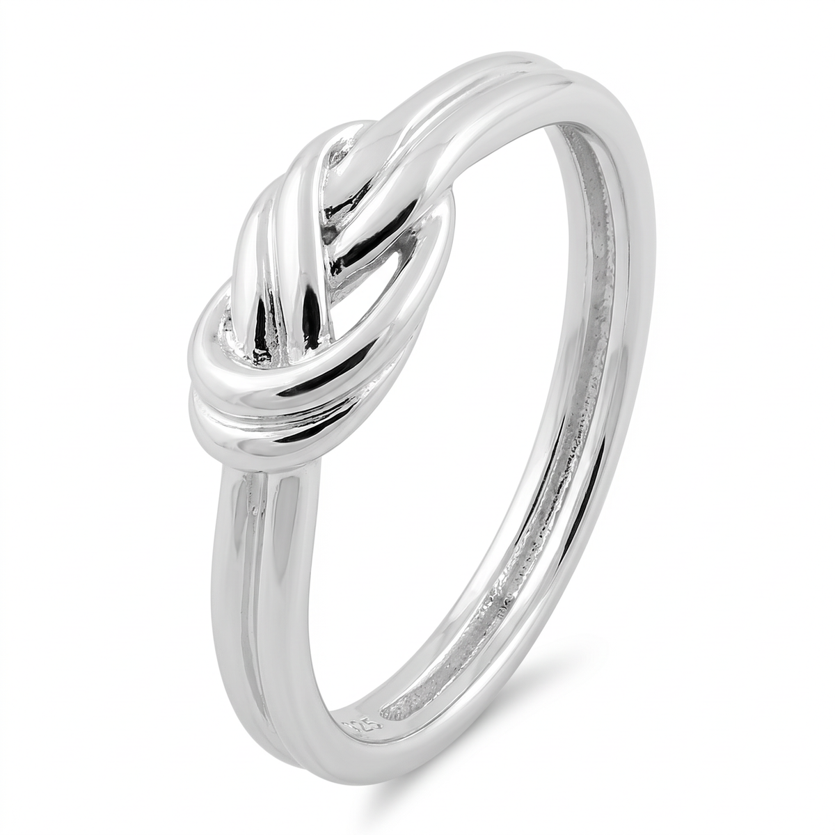 Sterling Silver Double Band Love Knot Ring for Women