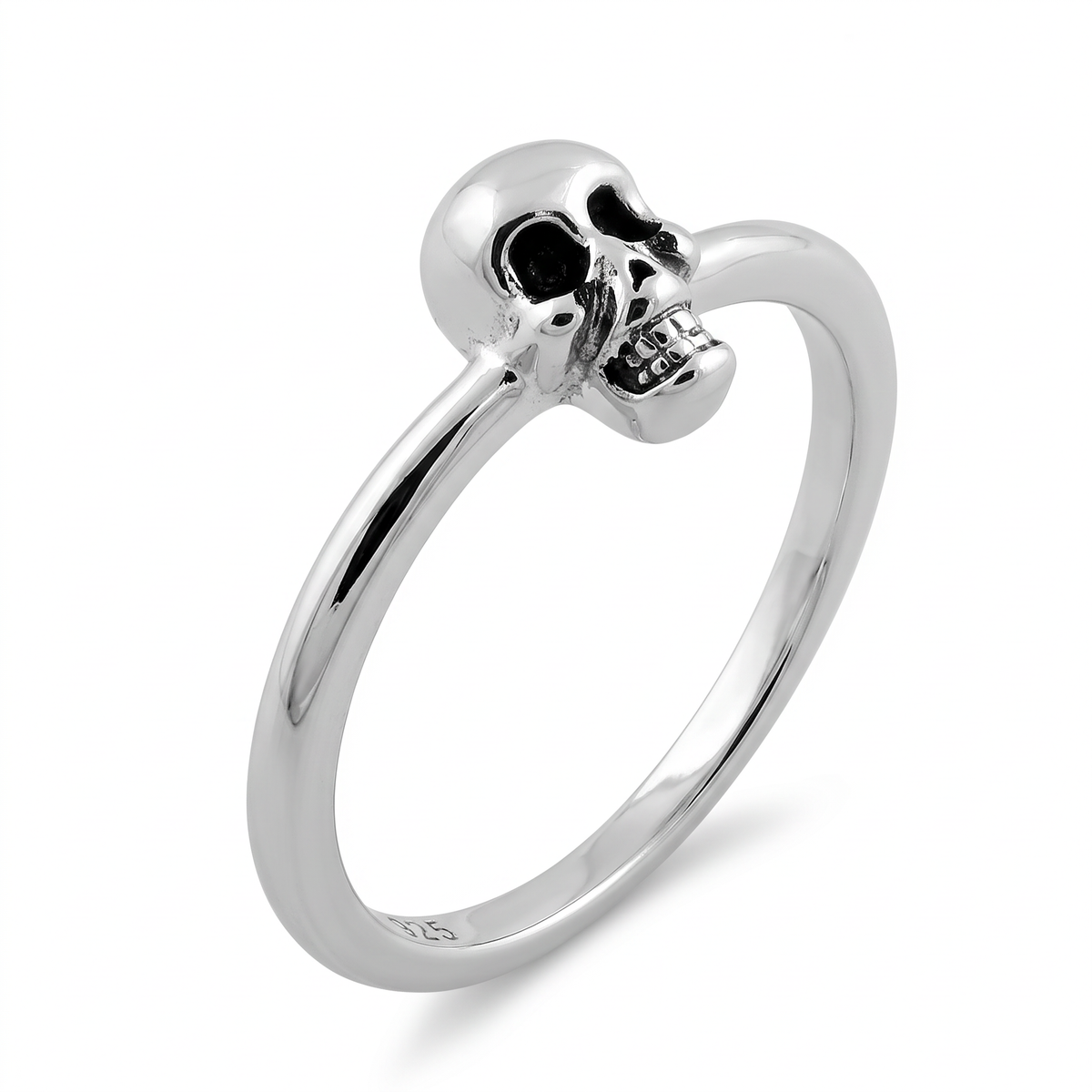 Sterling Silver Skull Stacking Ring, Unisex