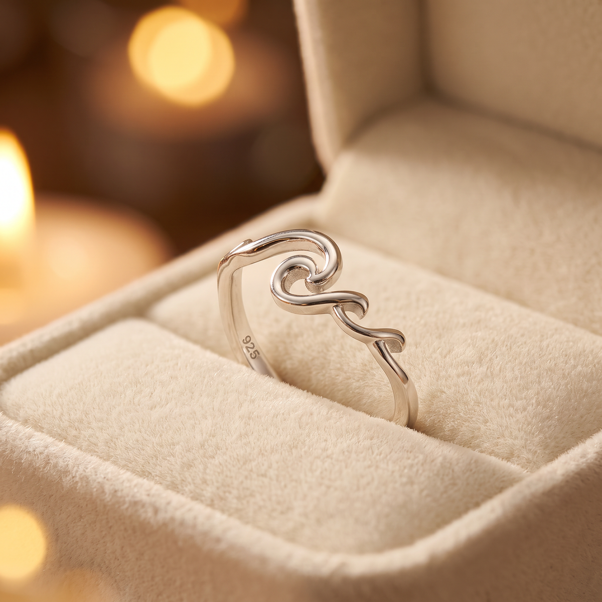 Sterling Silver 1.9mm Rolling Waves Stacking Ring for Women life3