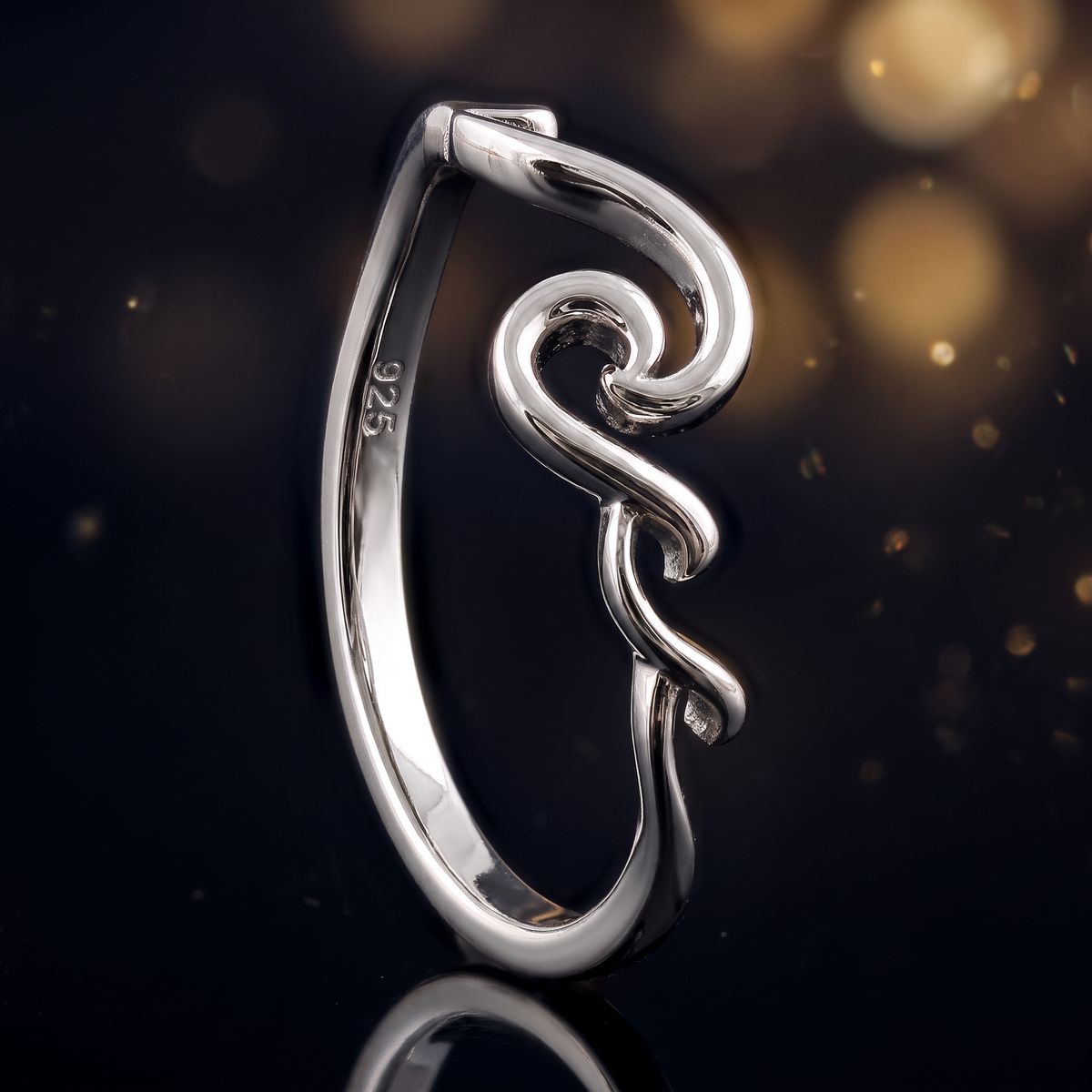 Sterling Silver 1.9mm Rolling Waves Stacking Ring for Women life4