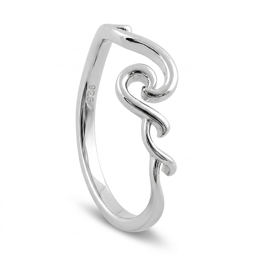 Sterling Silver 1.9mm Rolling Waves Stacking Ring for Women