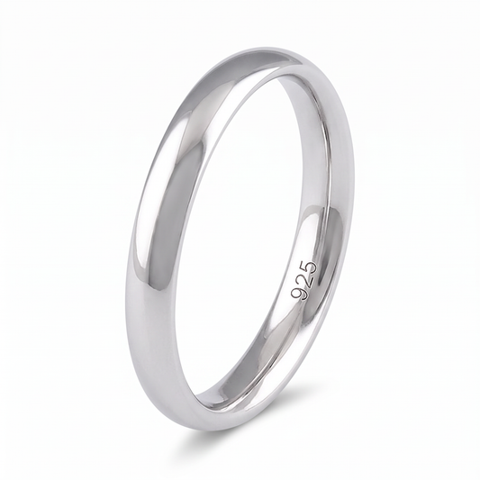 Sterling Silver 2.5mm Classic Dome Comfort Fit Wedding Band Ring, Unisex