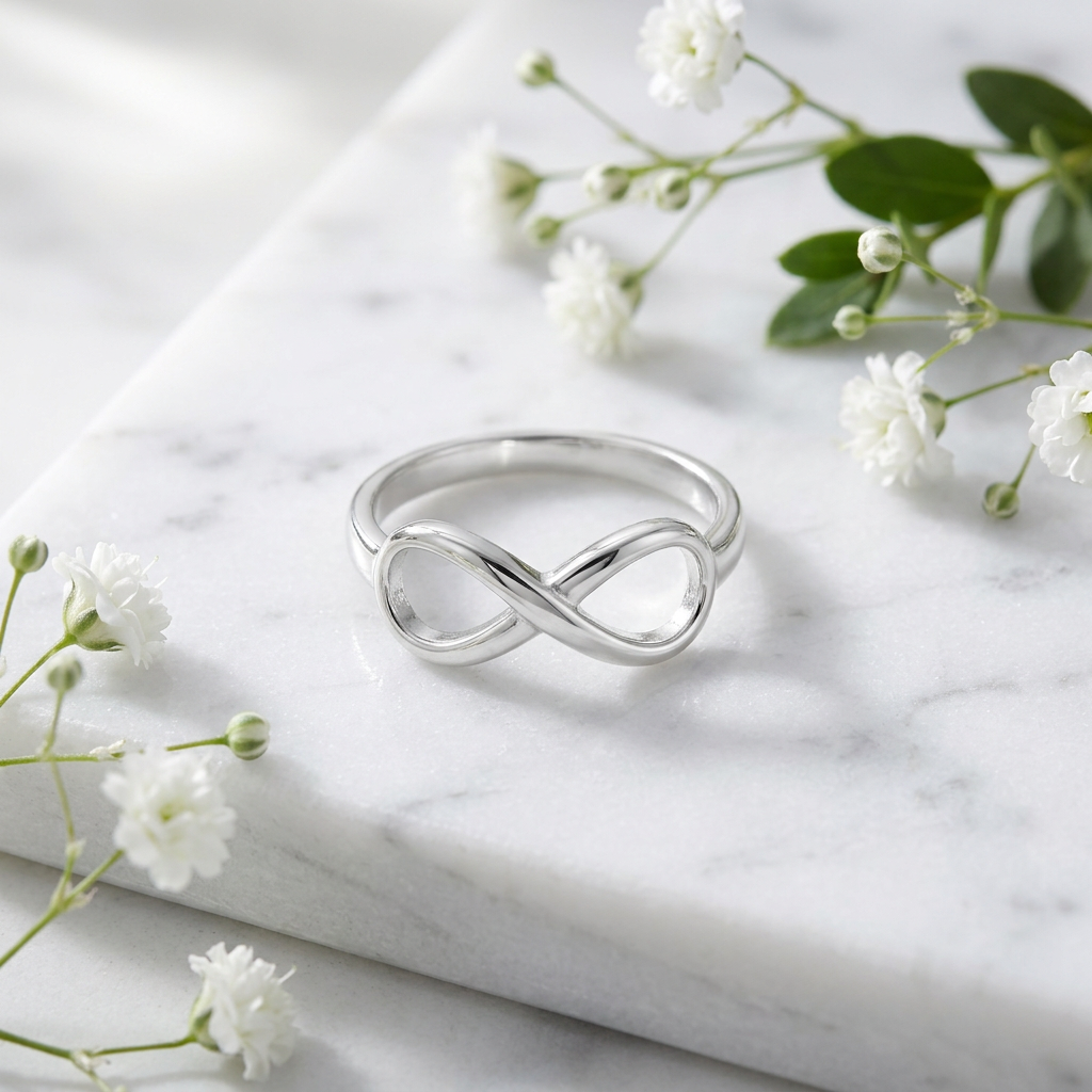 Sterling Silver 2.5mm Infinity Symbol Promise Ring for Women life1