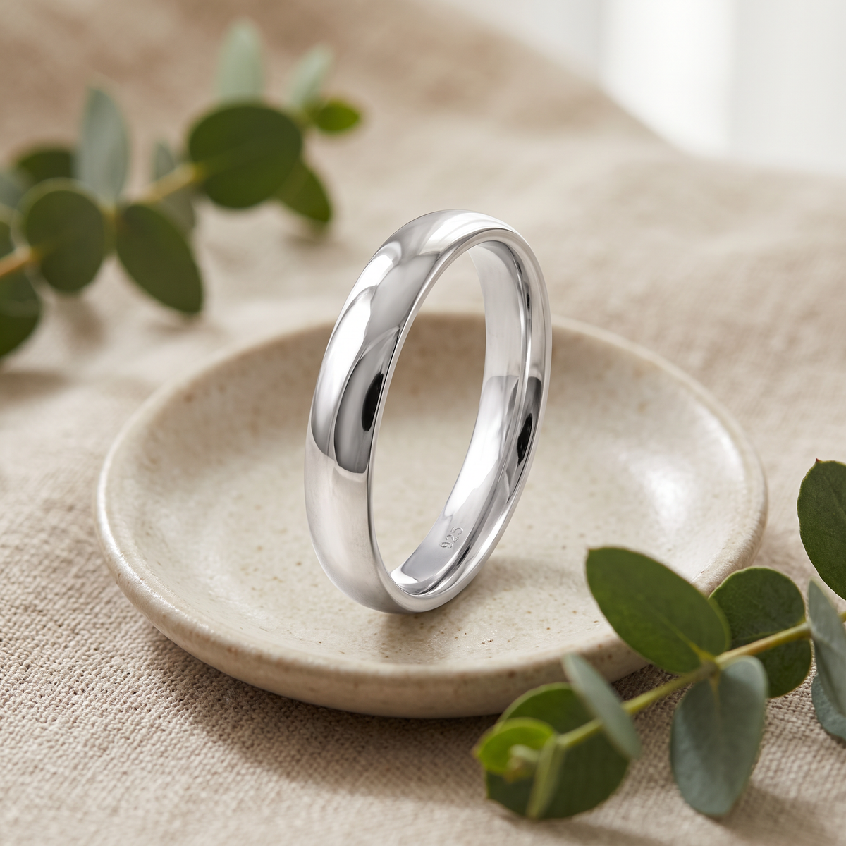 Sterling Silver 3mm Classic Dome Comfort Fit Wedding Band Ring, Unisex life2