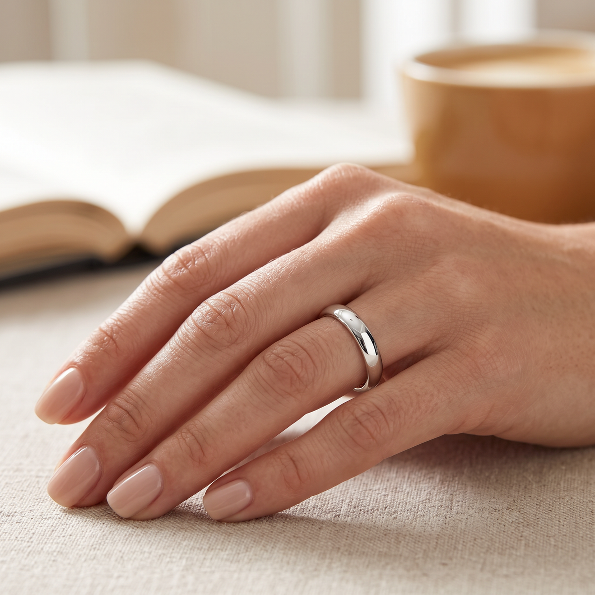 Sterling Silver 3mm Classic Dome Comfort Fit Wedding Band Ring, Unisex model
