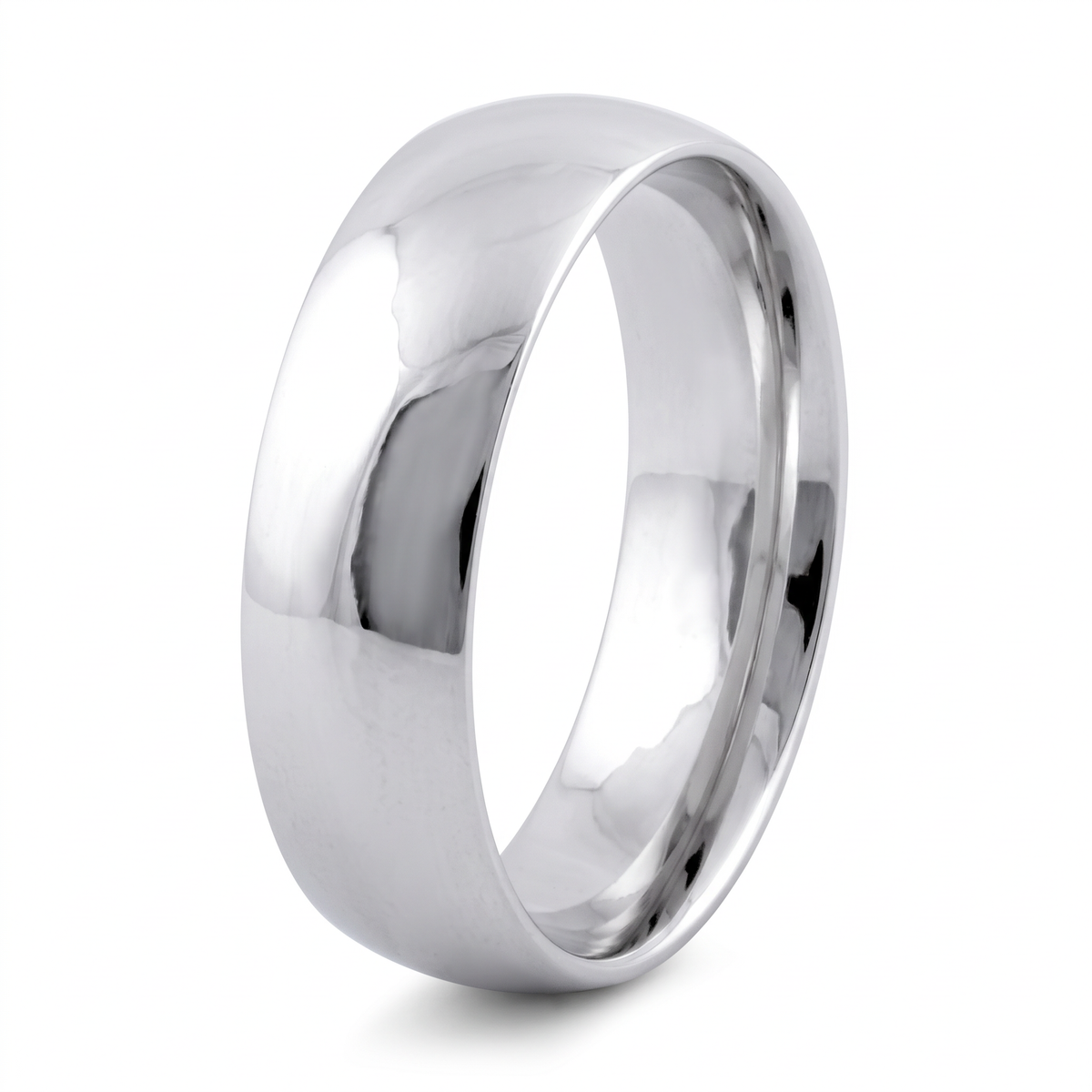 Sterling Silver 6mm Classic Dome Comfort Fit Wedding Band Ring, Unisex