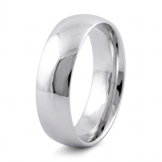 Sterling Silver 6mm Classic Dome Comfort Fit Wedding Band Ring, Unisex