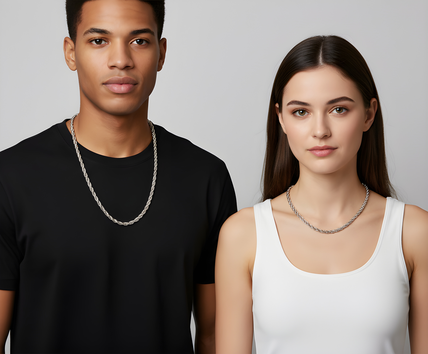 Stainless Steel Men's Thick Rope Chain Necklace - 4.0MM (Available in 16" - 36"