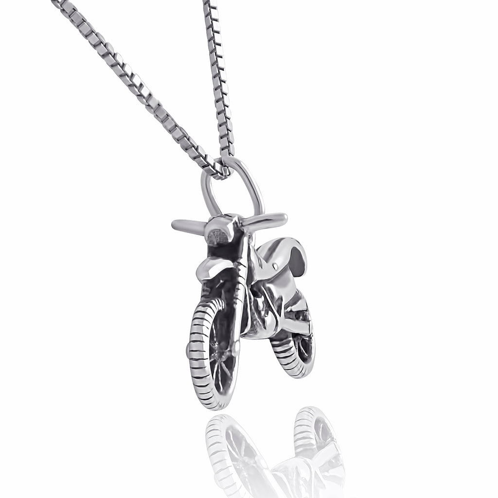 Sterling Silver Motorcycle Necklace