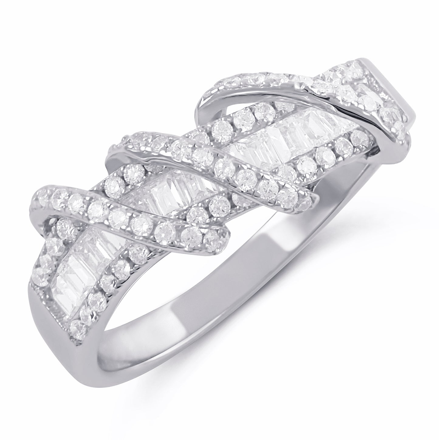 Sterling Silver Cz Wrap Around Statement Ring