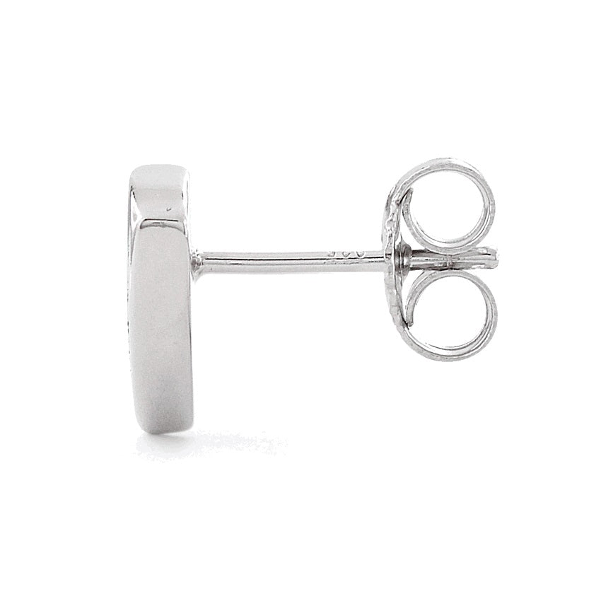 Sterling Silver Girls Created Blue Opal Triangle Stud Earrings