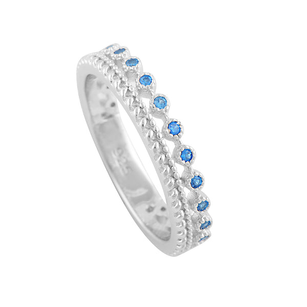 Sterling Silver Double Row Cz Eternity Ring