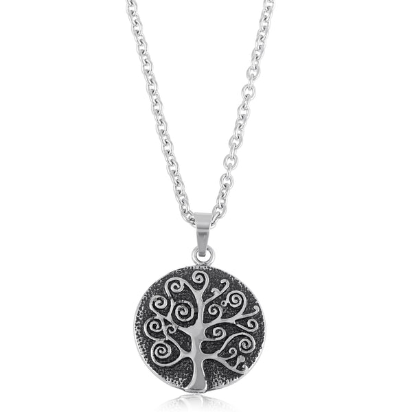 Hypoallergenic Stainless Steel Women's Large Mystic Celtic Tree of Life Necklace - 30 Inch