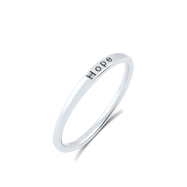 Sterling Silver Thin Stackable Hope Ring