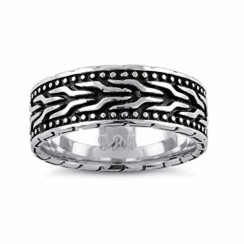Sterling Silver Herringbone Ring