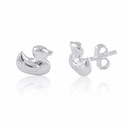 Sterling Silver Duck Stud Earrings - 7mm