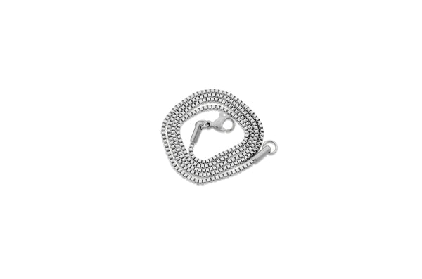 Stainless Steel Unisex Dainty Box Chain Necklace - 1.5mm Width (Available Lengths 16" - 30")