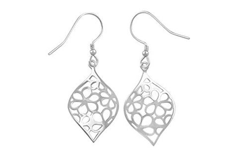 Sterling Silver Hipster Twisted Daisy Drop Flower Earrings