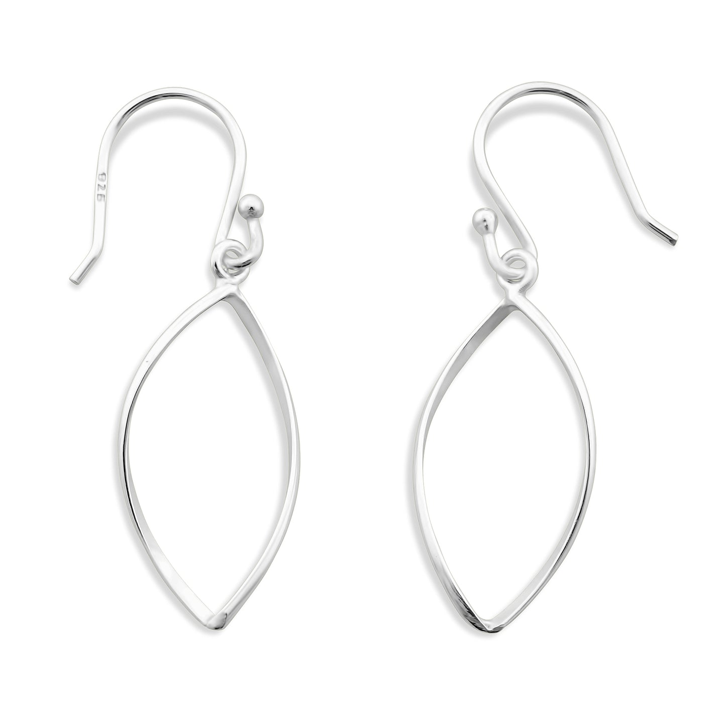 Sterling Silver Oval Drop Earrings