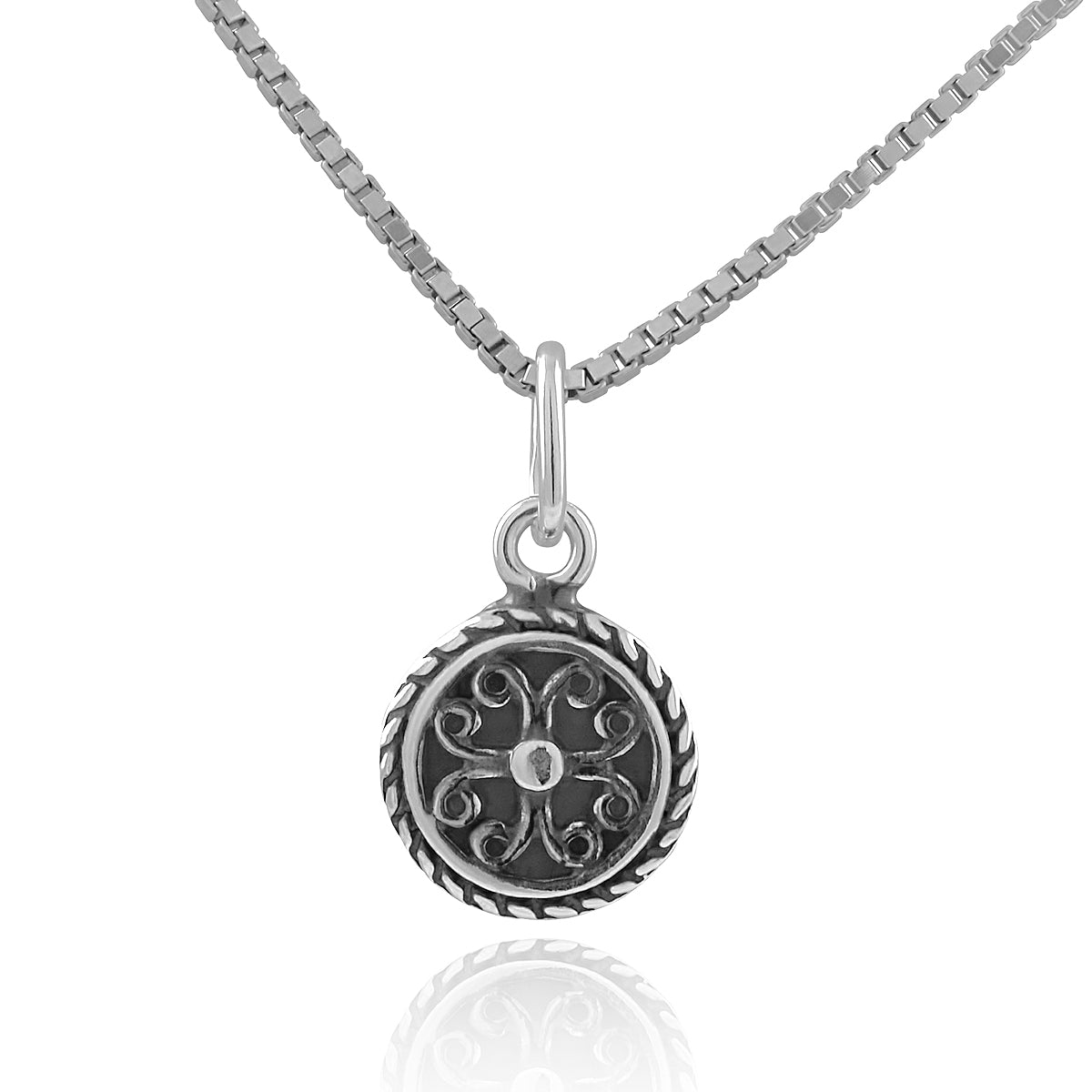 Sterling Silver Womens Tiny Boho Bali Necklace