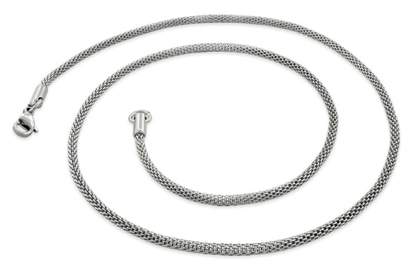 Stainless Steel Snake Skin Mesh Chain Necklace- 2.4MM (16" - 30")