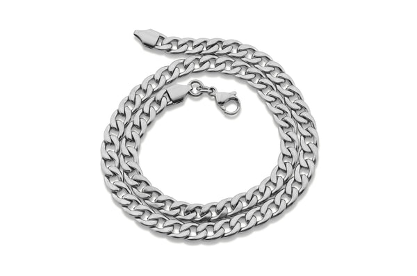 Stainless Steel Unisex Thick Cuban Curb Chain Necklace - 6.5mm Width (Available Lengths 16" - 30")