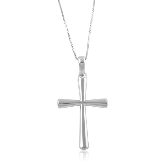 Sterling Silver Small Traditional Cross Necklace (18" chain included)