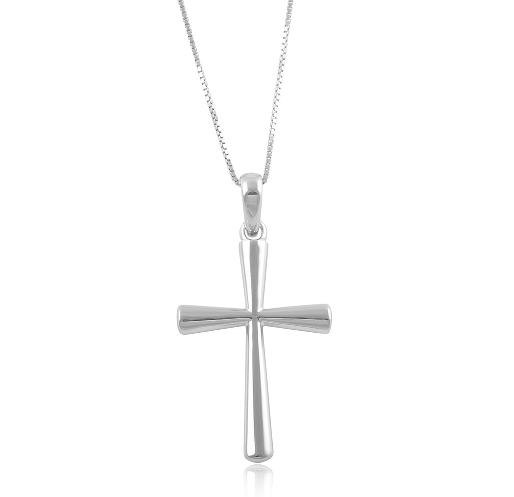 Sterling Silver Small Traditional Cross Necklace (18" chain included)