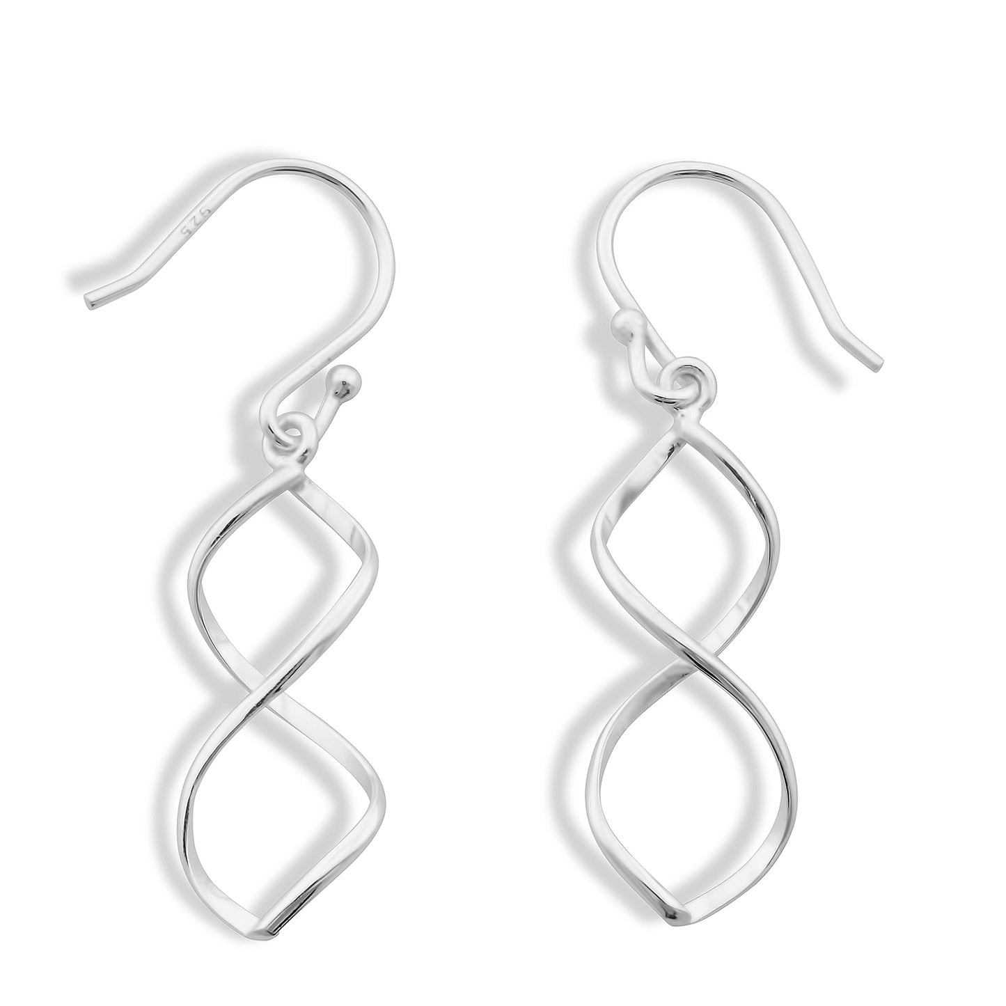 Sterling Silver Spiral Drop Dangle Earrings