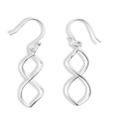 Sterling Silver Spiral Drop Dangle Earrings