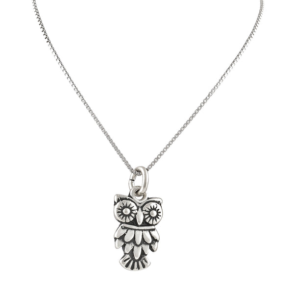 Sterling Silver Owl Necklace (18" chain included)