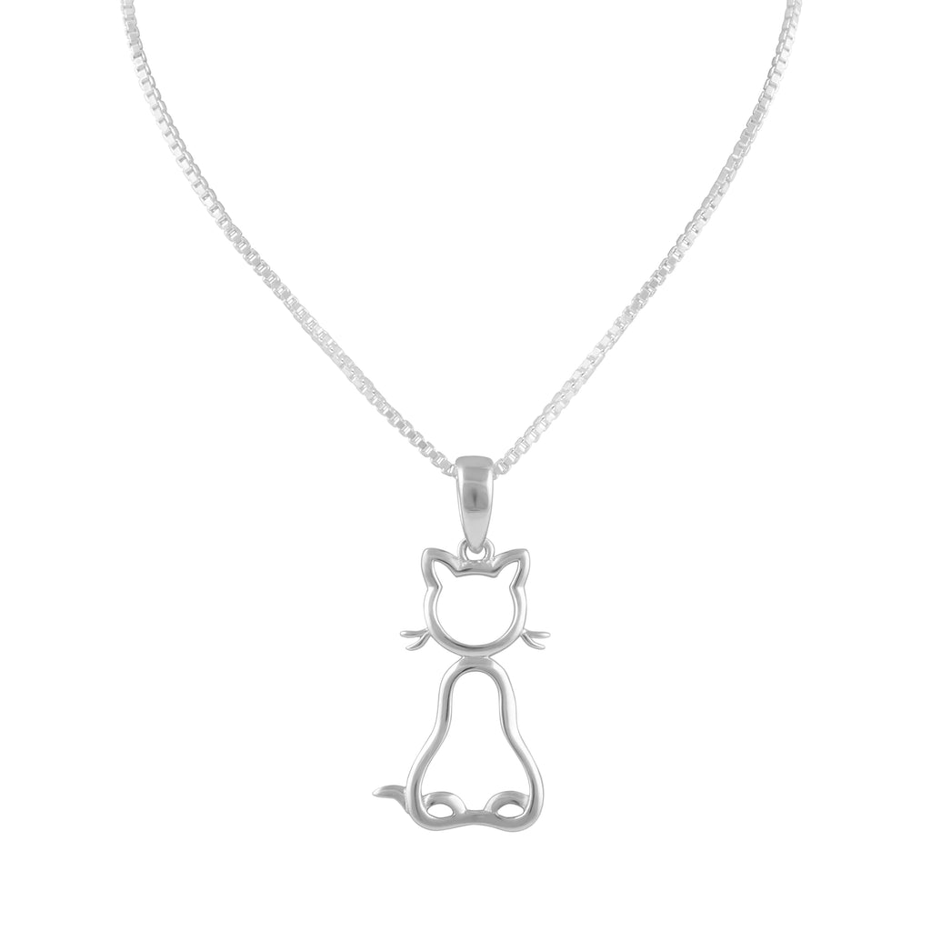 Sterling Silver Kitty Cat Necklace