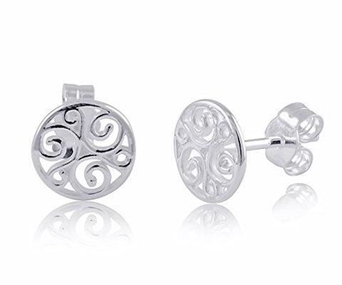 Sterling Silver Celtic Triskelion Stud Earrings - 8mm
